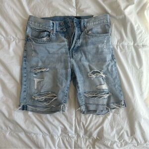 H&M Ripped Light Wash Denim Jean Shorts